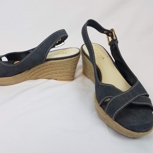 Franco Sarto Espadrille Slingback Buckle Wedge - Picture 5 of 8